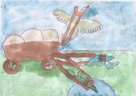 Раскраска иллюстрация к басне лебедь карандашом