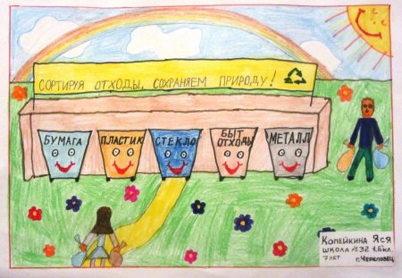 Рисунок на тему раздельный сбор мусора