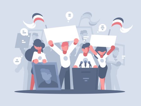 Избирательная кампания иллюстрация