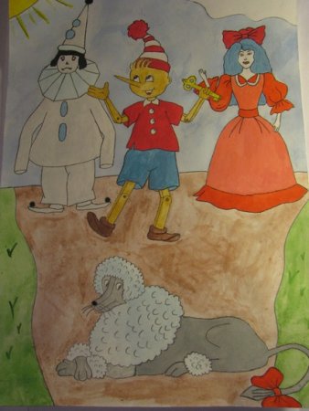 Приключения Буратино рисунок