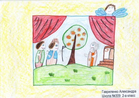 Эскиз сцены с декорациями