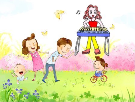 Рисунок семьи мама папа и два сына