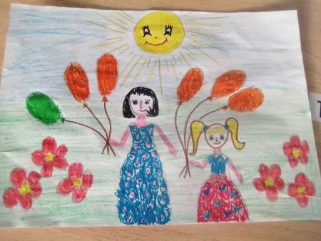 Мамин день рисунок на конкурс