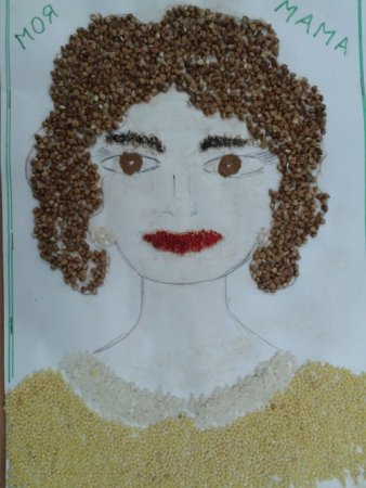 Портрет мамы аппликация