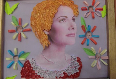 Портрет мамы аппликация