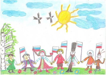 Рисование Дружба народов подготовительная группа