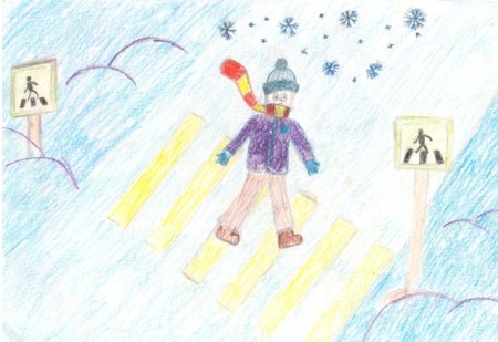 Конкурс рисунков со Светофоровой наукой по зимним дорогам детства