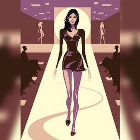 Модель на подиуме рисунок