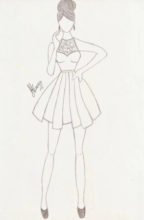 Платья для срисовки карандашом