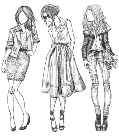 Одежда карандашом