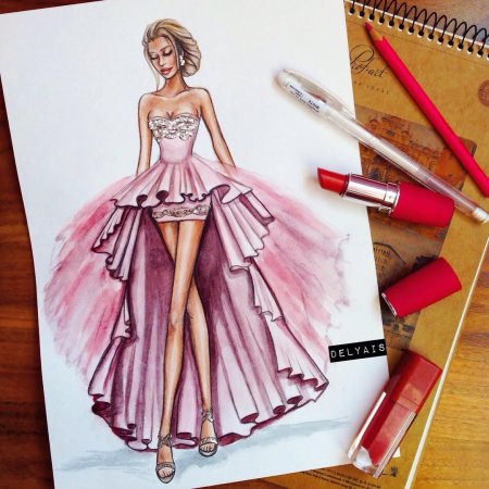 Нарисовать красивое платье