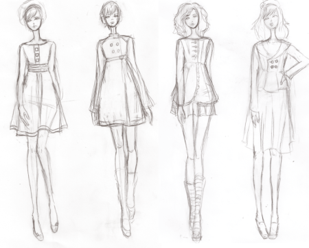 Одежда карандашом