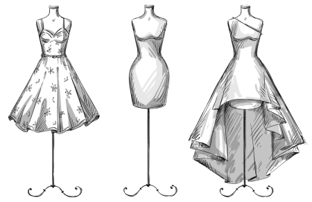 Набросок платья на манекене