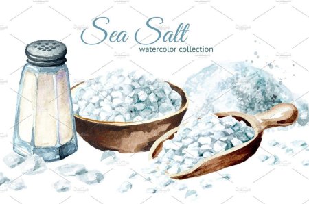 Морская соль акварель