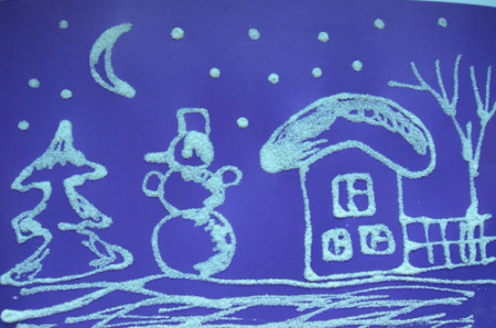 Аппликация манной крупой