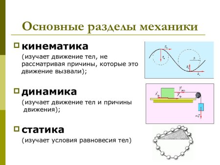 Механика разделы механики