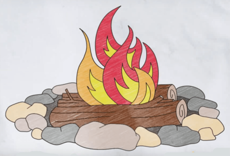 Костер рисунок
