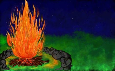 Костер раскраска для детей