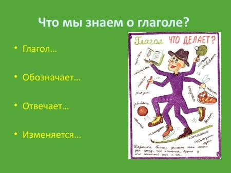 Понятие о глаголе