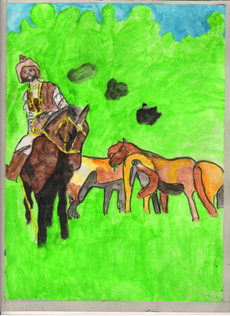 Рисунок татарский татарский праздник Сабантуй