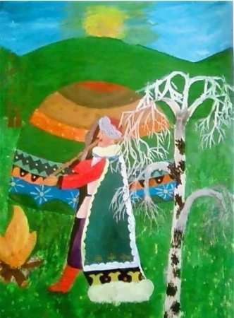 Рисование Башкирская юрта