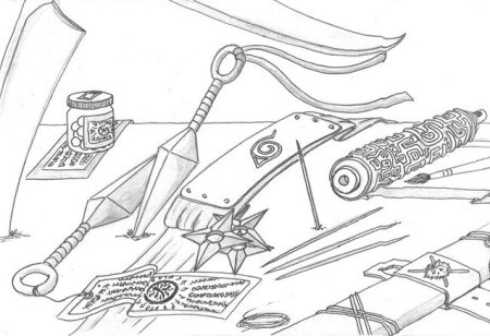 Кунай Наруто раскраска