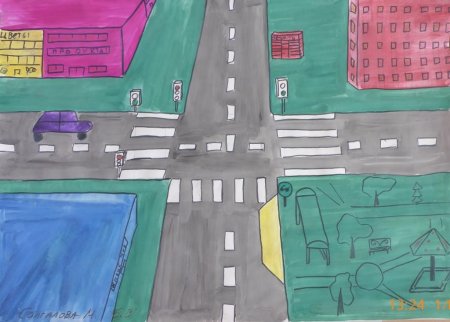 Рисунок безопасная дорога в школу