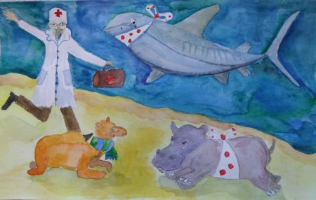 Рисование в подготовительной группе на тему доктор Айболит