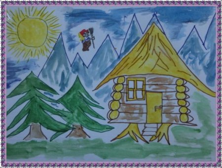 Рисование зимняя избушка