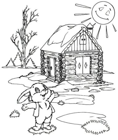 Избушка черно белая