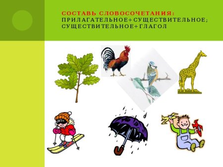 Составление словосочетаний по картинкам