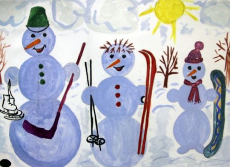 Рисование зимние забавы старшая группа