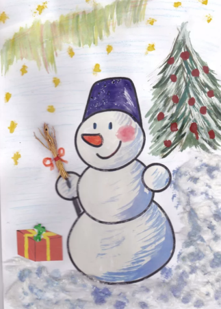 Детские рисунки снеговика