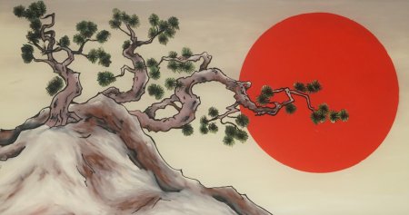 Рисунок сосна в японском стиле