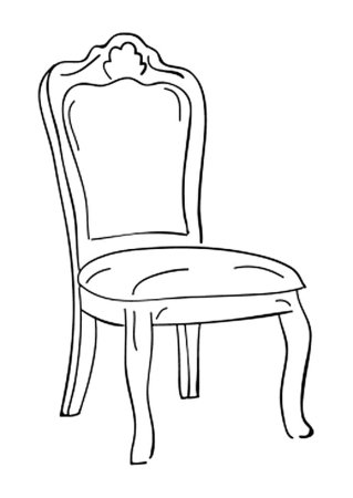 Стул раскраска для детей