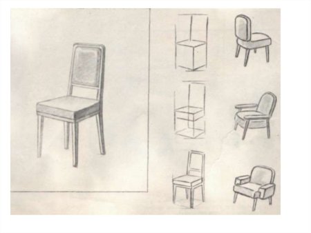 Поэтапное рисование стула