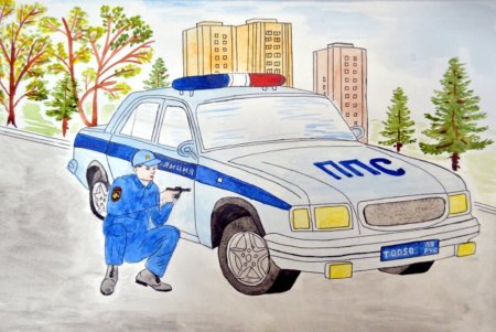 Гаишник детский рисунок