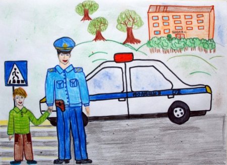 Рисунки ко Дню полиции детские