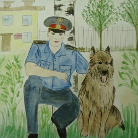 Детские рисунки про полицию