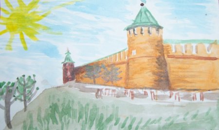 Нижегородский Кремль детский рисунок Нижегородского Кремля