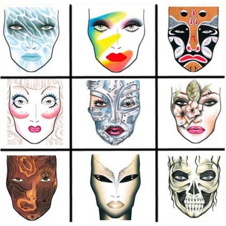 Эскиз театрального грима в цвете