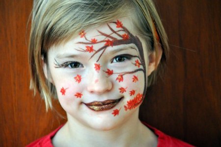 Осенний аквагрим для детей