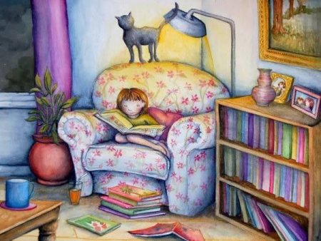 Уютные книжные иллюстрации