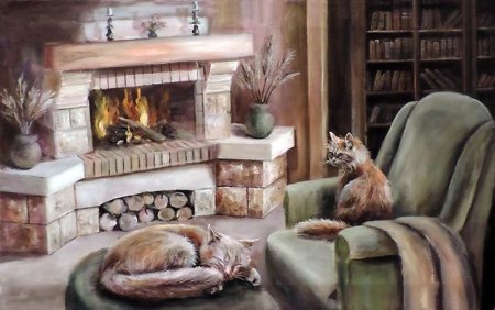 Натюрморт с камином