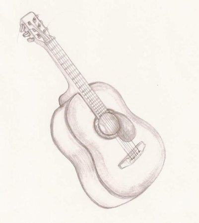 Гитара рисунок карандашом