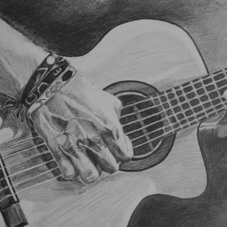 Гитарист карандашом