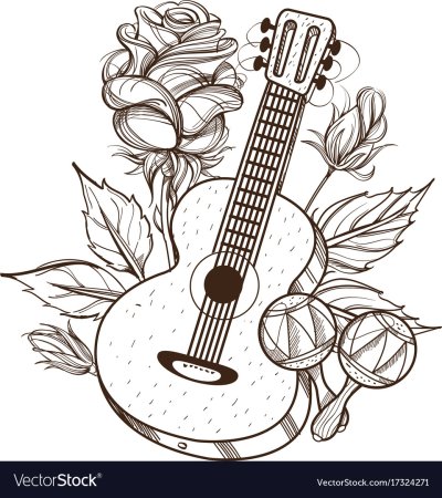 Гитара раскраска