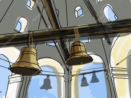 Церковь с колоколом вектор
