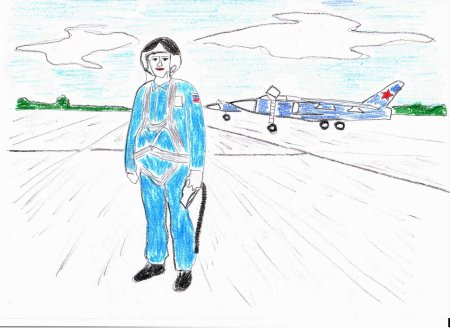 Летчик детский рисунок