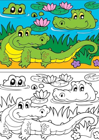 Крокодил рисунок для детей